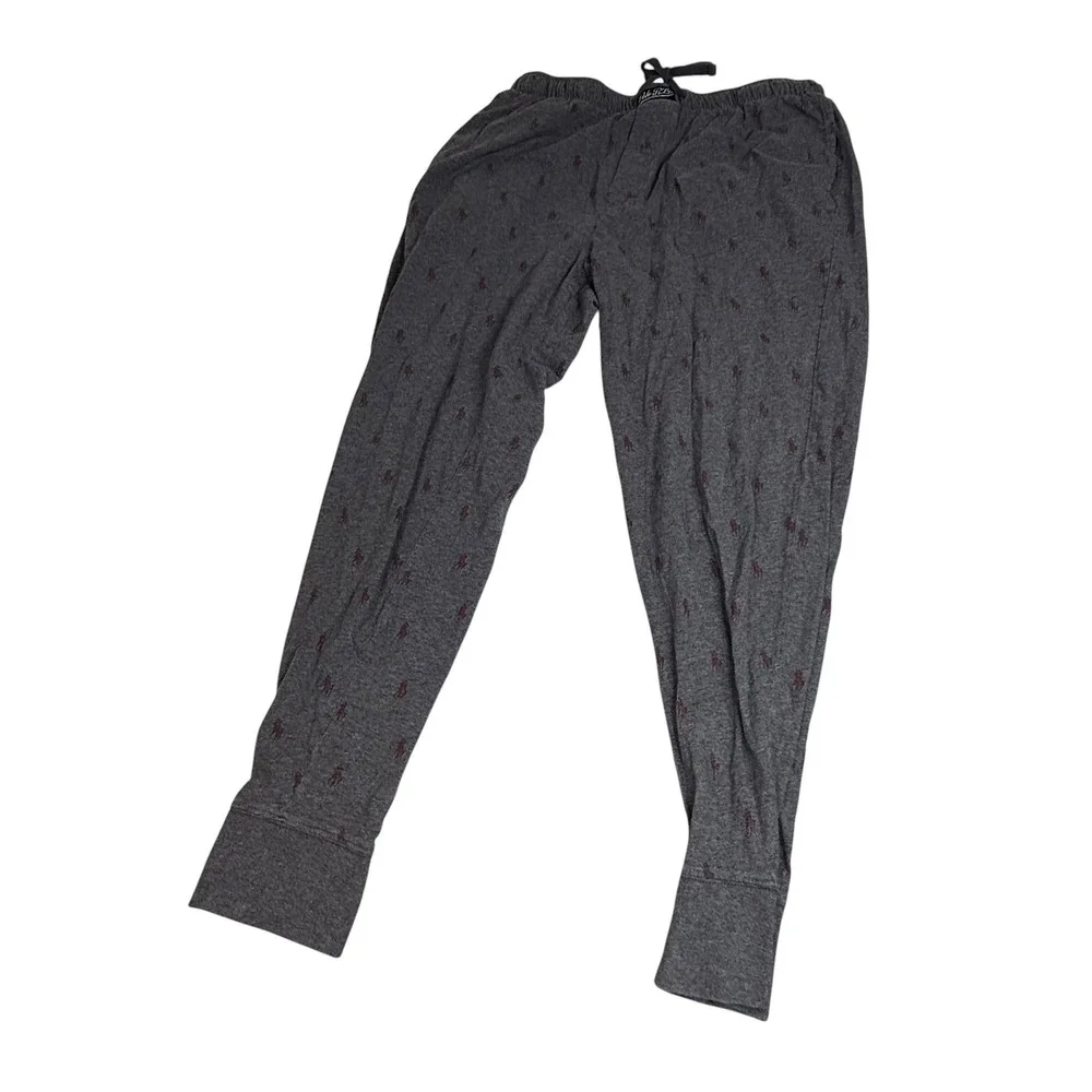 Polo Ralph Lauren Mens Gray Cotton Pony Logo Jogger Pajama Pants Large 2869